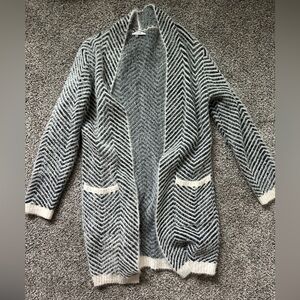 Longline cardigan sweater stripped